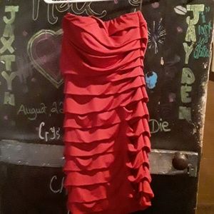 Red speachless dress